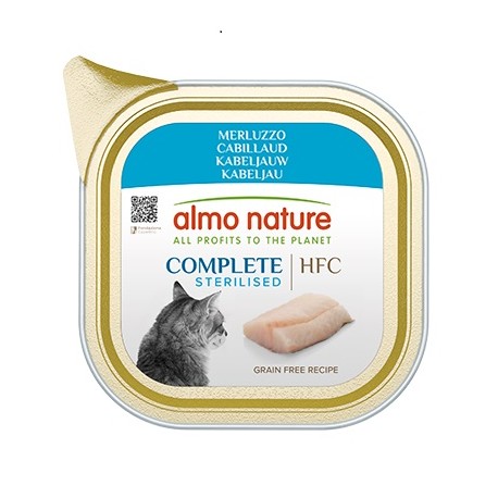 Almo Nature Barquette pour chat HFC Complete sterilised cabillaud 85g