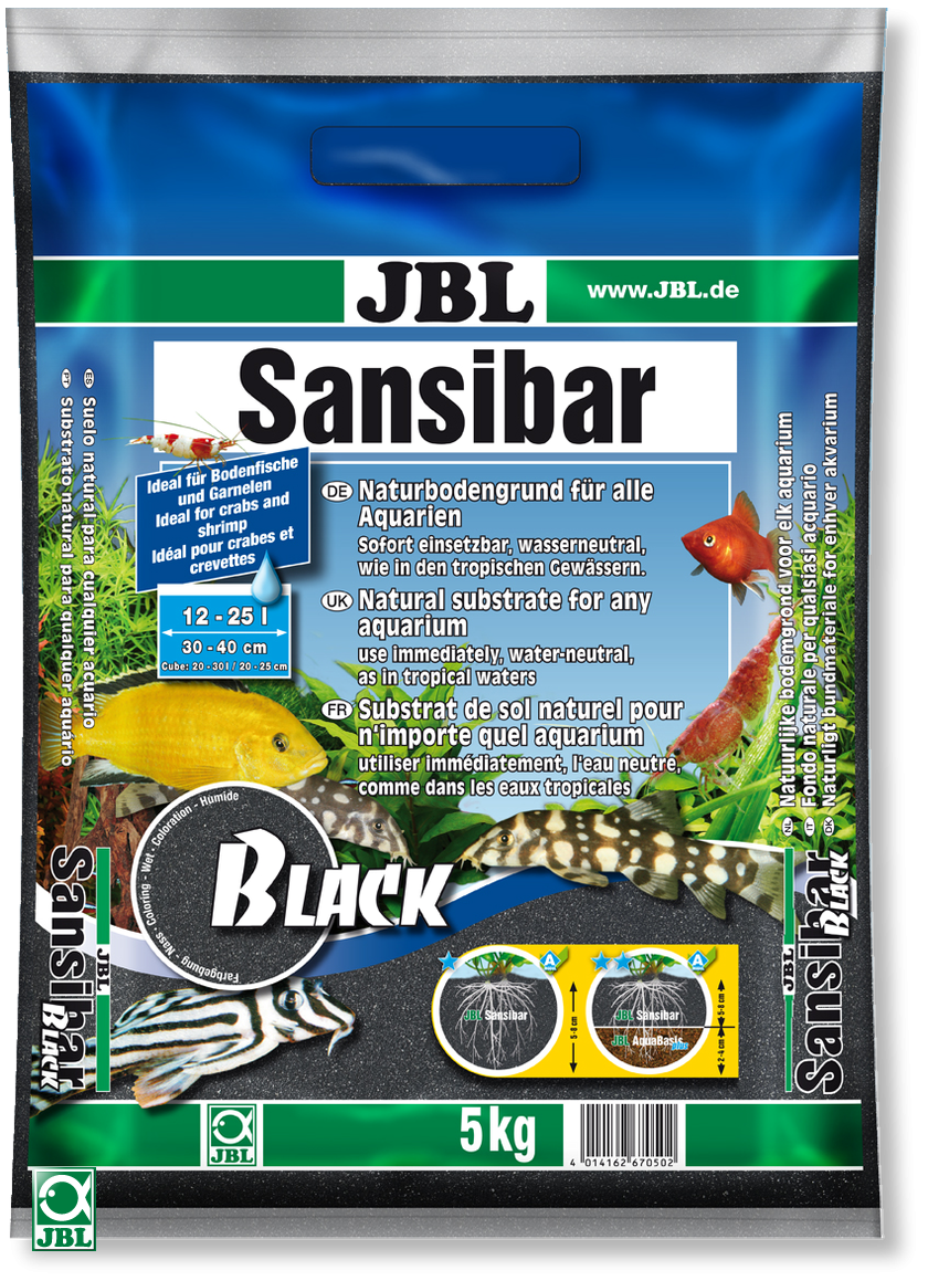 JBL Sansibar Dark - Gravier Noir Neutre pour Aquarium - Sac de 10 Kg